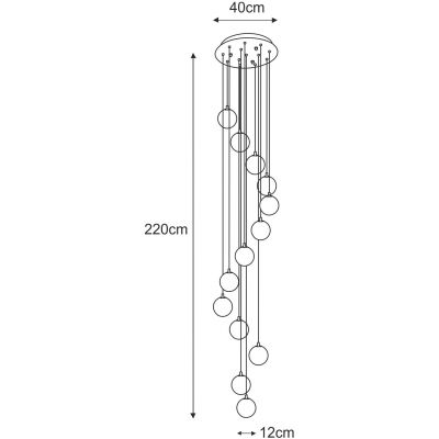 Kaja Aspen lampa wisząca 13x10 W biała-czarna KP-29