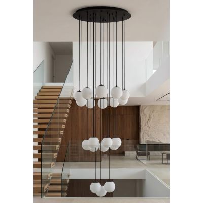 Kaja lampa wisząca 20x15 W biała-czarna KP-34