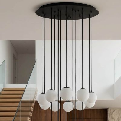 Kaja lampa wisząca 20x15 W biała-czarna KP-34