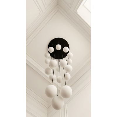 Kaja lampa wisząca 20x15 W biała-czarna KP-34