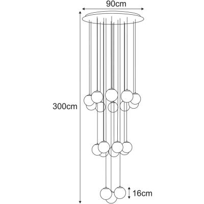 Kaja lampa wisząca 20x15 W biała-czarna KP-34