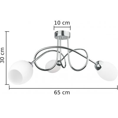 Keter Lighting Twist lampa podsufitowa 3x40W chrom/szkło białe 2072