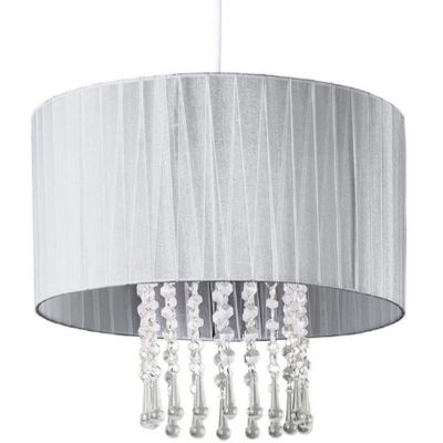 Lampex Wenecja lampa wisząca 1x60W biała/popiel 153/1POP