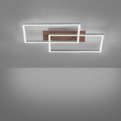 Leuchten Direkt Iven lampa podsufitowa 2x15W biały/drewno 14018-78