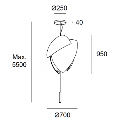 Leds C4 Voiles Big Surface lampa wisząca 1x56 W beżowa 00-6303-21-14