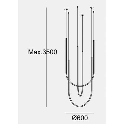 Leds C4 Tubs lampa wisząca 1x125,1 W czarna-opal 00-A078-05-M1