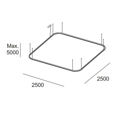 Leds C4 Geometric Square Surface lampa wisząca 1x199 W czarna QS4V-00W9AZOS05