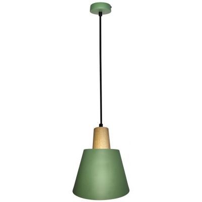 Ledea Faro lampa wisząca 1x40W zielona/drewno 50101260