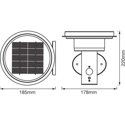 Ledvance Endura Style Solar Double Circle kinkiet solarny 1x6 W czarny