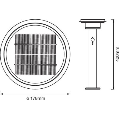 Ledvance Endura Style Solar Double Circle lampa stojąca zewnętrzna 1x6W LED solarna czarna