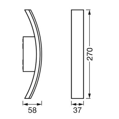 Ledvance Endura Style Bow kinkiet zewnętrzny 1x7W LED ciemny szary