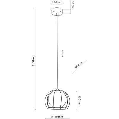 TK Lighting Beniamin lampa wisząca 1x6W czarna/biała 4811