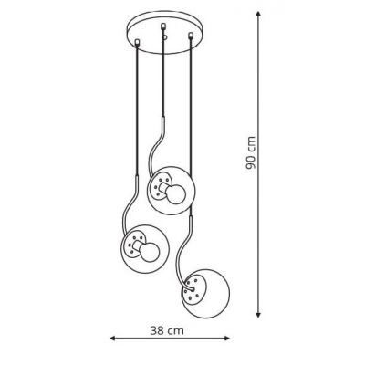 Light Prestige Hook lampa wisząca 3x40W czarna/bursztynowa LP-125/3PBK