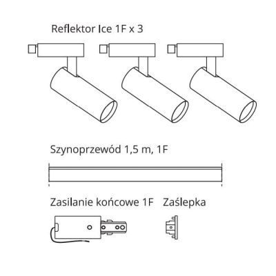 Light Prestige Ice system szynowy 3x50W biały LP-7323WWHSET