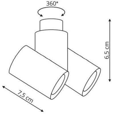 Light Prestige Boston 2 lampa podsufitowa 2x50W czarna/biała LP-741/2WBK/WH