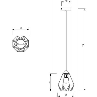 Luminex Bergen lampa wisząca 1x60 W czarna 0604