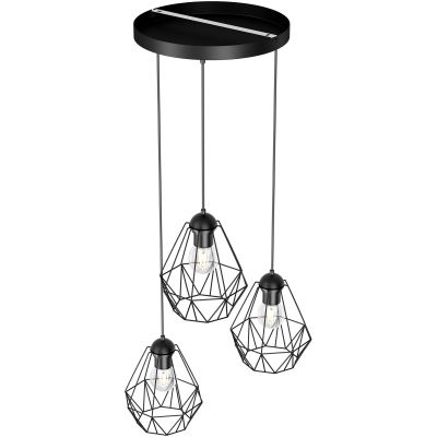Luminex Bergen lampa wisząca 3x60 W czarna 0606