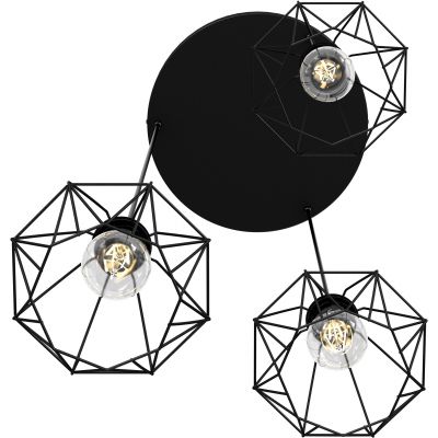 Luminex Bergen lampa wisząca 3x60 W czarna 0606