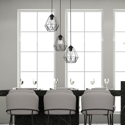 Luminex Bergen lampa wisząca 3x60 W czarna 0606