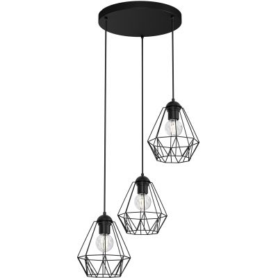 Luminex Bergen lampa wisząca 3x60 W czarna 0606