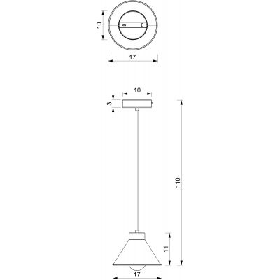 Luminex Demet lampa wisząca 1x60 W czarna-złota 0627