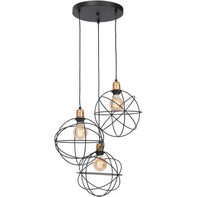 Luminex Gerid lampa wisząca 3x60 W czarna-mosiądz 0957