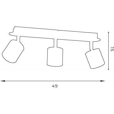 Luminex Demia lampa podsufitowa 3x8W czarna 1431