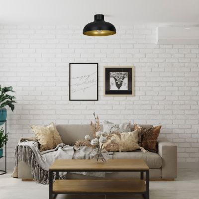 Luminex Basca lampa podsufitowa 1x60W czarny/złoty 1538