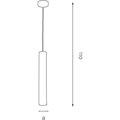 Luminex Reno lampa wisząca 1x8W czarny/złoty 1554