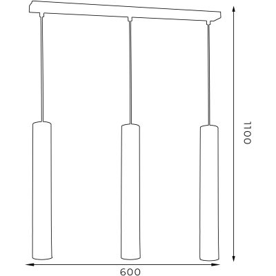 Luminex Reno lampa wisząca 3x8W czarny/złoty 1555