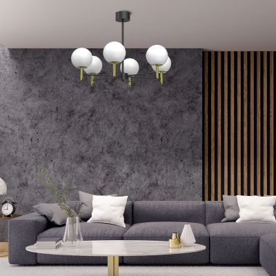 Luminex Awinion lampa wisząca 6x15 W biała-czarna 1654