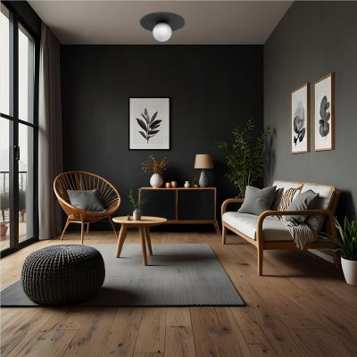 Luminex Flat lampa podsufitowa 1x15 W czarna 3308