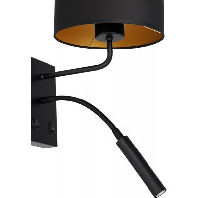 Luminex Arden kinkiet 1x60W+8W czarny/złoty 3487