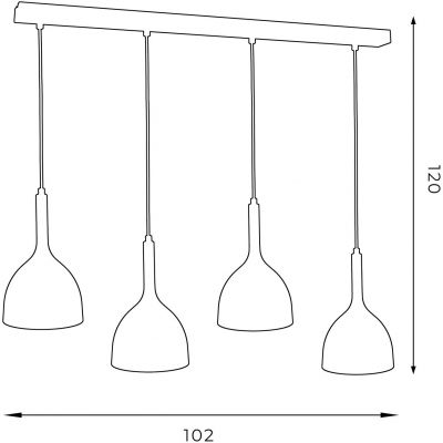 Luminex Noak Wood lampa wisząca 4x60 W biała-drewno 3710