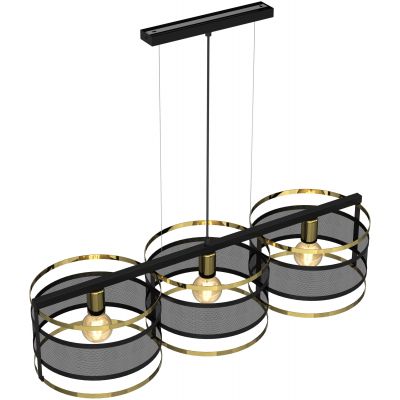 Luminex Rim lampa wisząca 3x60W czarny/złoty 3904