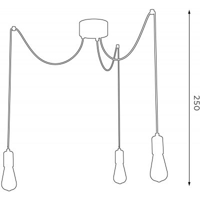 Luminex Spindel lampa wisząca 3x60W czarna 3953
