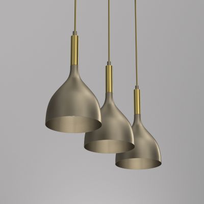 Luminex Noak lampa wisząca 3x60 W złota-tytan 4003