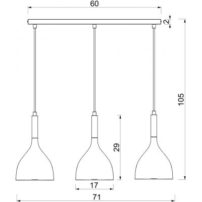Luminex Noak lampa wisząca 3x60 W złota-tytan 4003