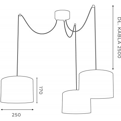 Luminex Spindel Rattan lampa wisząca 3x15W czarny/ratan 4009