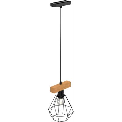 Luminex Vastra lampa wisząca 1x60W czarny/drewno 4101