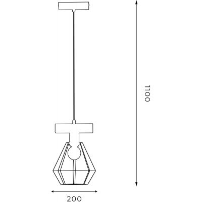 Luminex Vastra lampa wisząca 1x60W czarny/drewno 4101