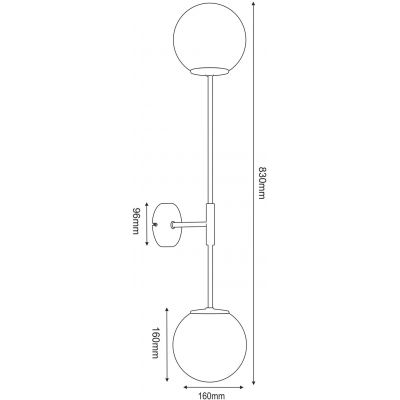 Luminex Glame kinkiet 2x15 W biały-czarny 4272