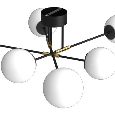 Luminex Glame lampa podsufitowa 6x15 W biała-czarna 4274
