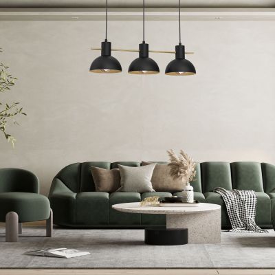 Luminex Estate Mini lampa wisząca 3x15 W czarna-złota 4288