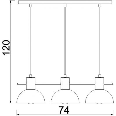 Luminex Estate Mini lampa wisząca 3x15 W czarna-złota 4288