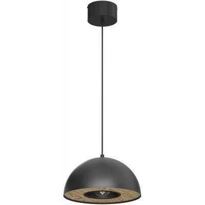 Luminex Elgund lampa wisząca 1x15W czarny/drewno 4539