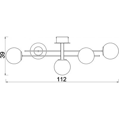 Luminex Satelit lampa podsufitowa 5x15 W biała-czarna-złota 4561