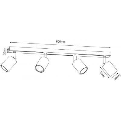 Luminex Striper lampa podsufitowa 4x8 W beżowa 4598