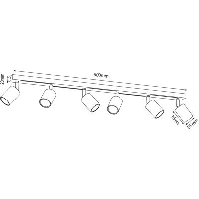 Luminex Striper lampa podsufitowa 6x8 W beżowa 4599