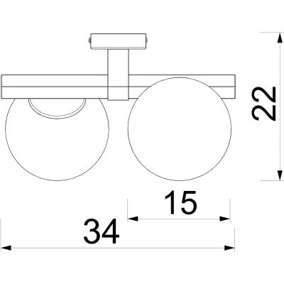 Luminex Idris lampa podsufitowa 2x15 W czarna 4628